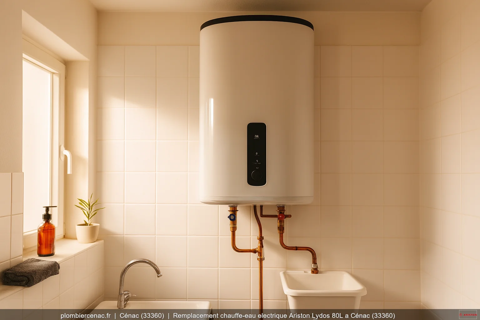 Remplacement chauffe-eau electrique Ariston Lydos 80L a Cénac (33360)