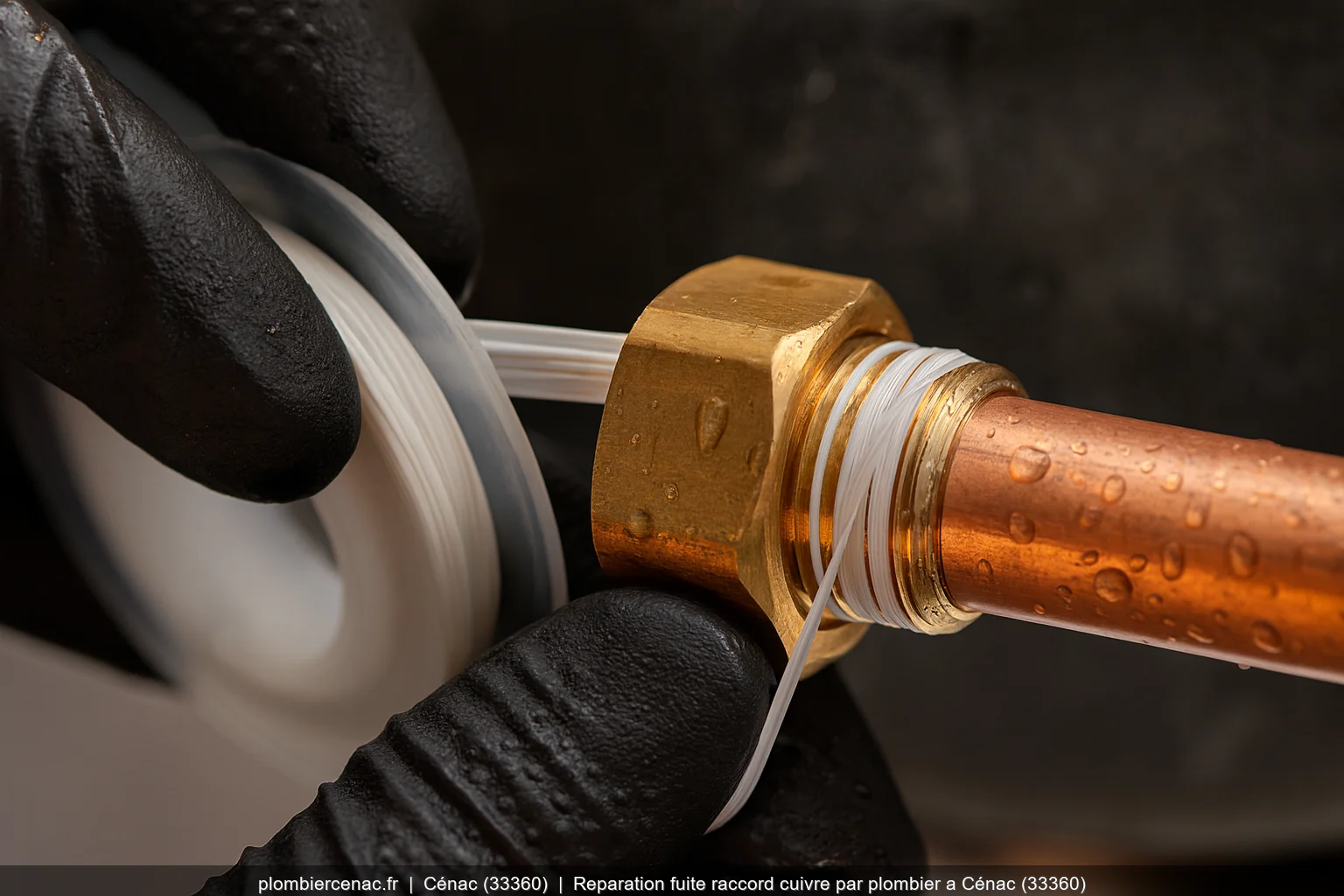 Reparation fuite raccord cuivre par plombier a Cénac (33360)
